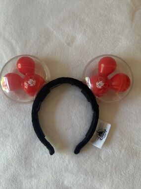 Disney Black Headband with Red Balloon Mickey Ears